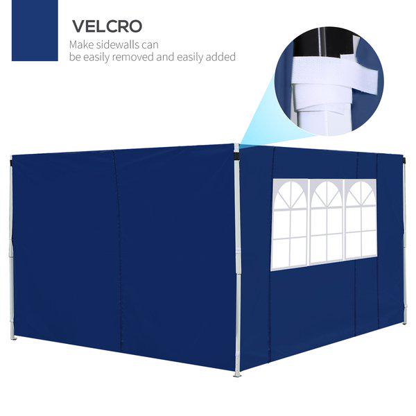 3m Gazebo Exchangeable Side Panel Panels W/ Window - Blue