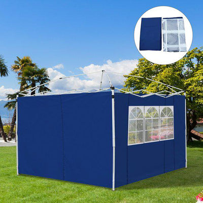 3m Gazebo Exchangeable Side Panel Panels W/ Window - Blue