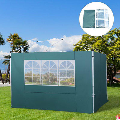 3m Gazebo Exchangeable Side Panel Wall W/ Window - Green