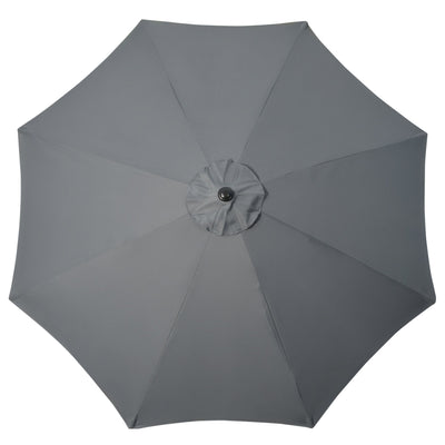 Outsunny Garden Parasol Umbrella, Outdoor Market Table Umbrella Sun Shade Canopy with 8 Ribs, Grey