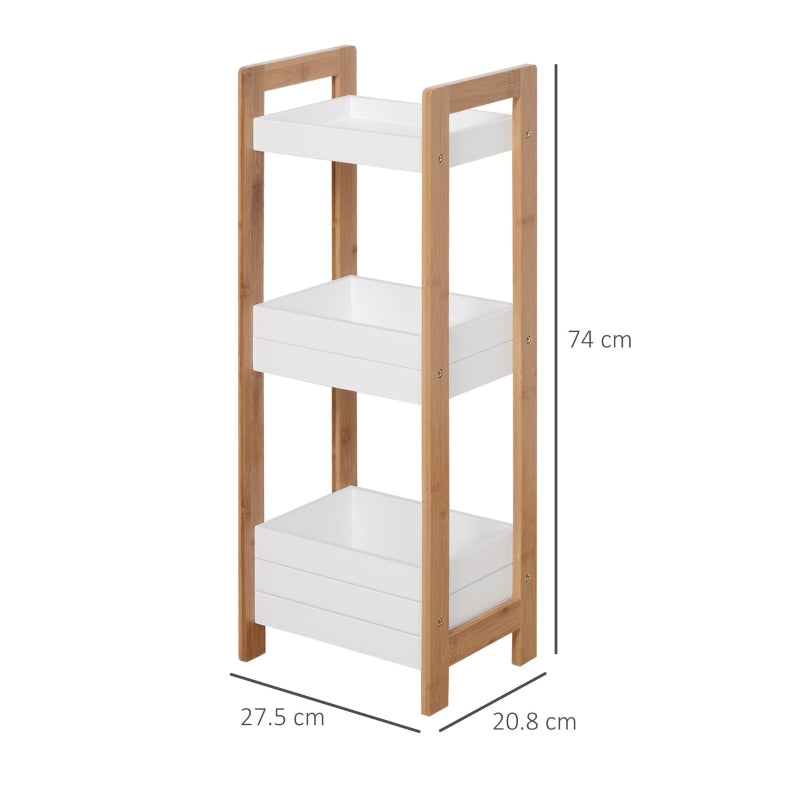 Three-Tier Bamboo Bathroom Rack