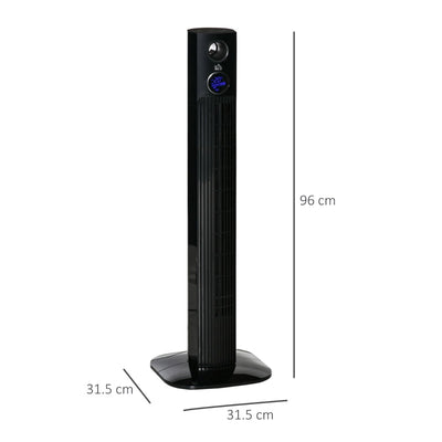 38 Freestanding Tower Fan Cooling , Black