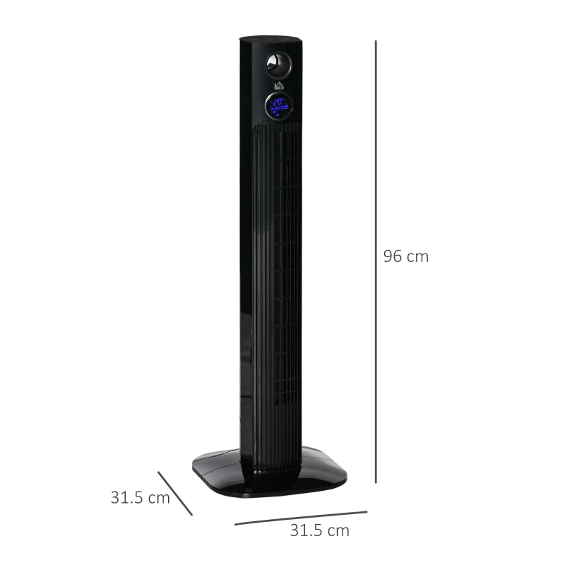 38 Freestanding Tower Fan Cooling , Black