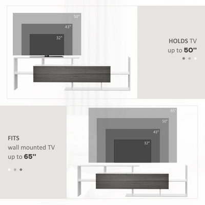 TV Unit With Storage -White Grey