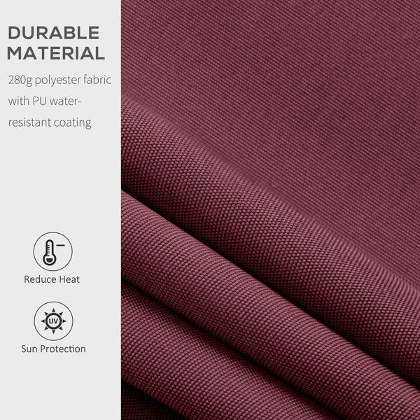 4x3m Retractable Manual Awning - Wine Red/Green