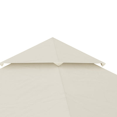 Outsunny 3 x 3 (m) Gazebo Canopy Replacement Covers, 2-Tier Gazebo Roof Replacement (TOP ONLY), Cream White