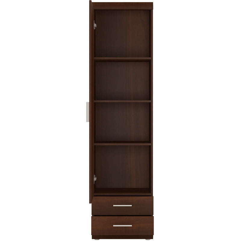 Imperial Dark Mahogany Melamine 1 Door 2 Drawer Display Cabinet