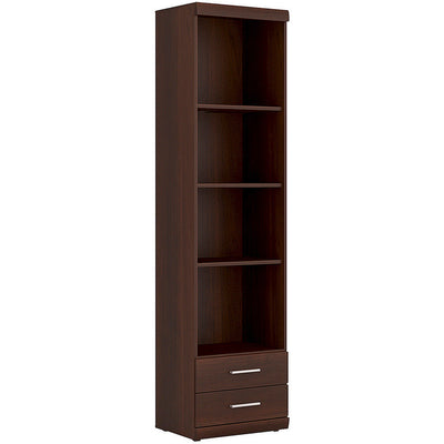 Imperial Dark Mahogany Melamine 2 Drawer With Open Shelving Display Cabinet