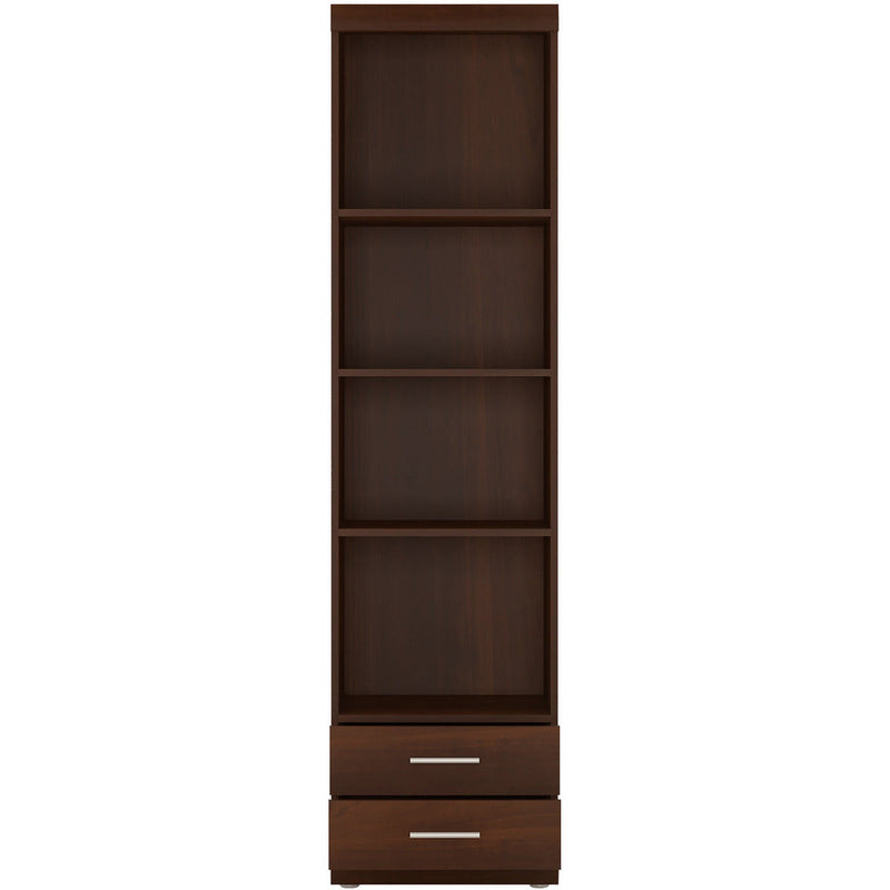 Imperial Dark Mahogany Melamine 2 Drawer With Open Shelving Display Cabinet