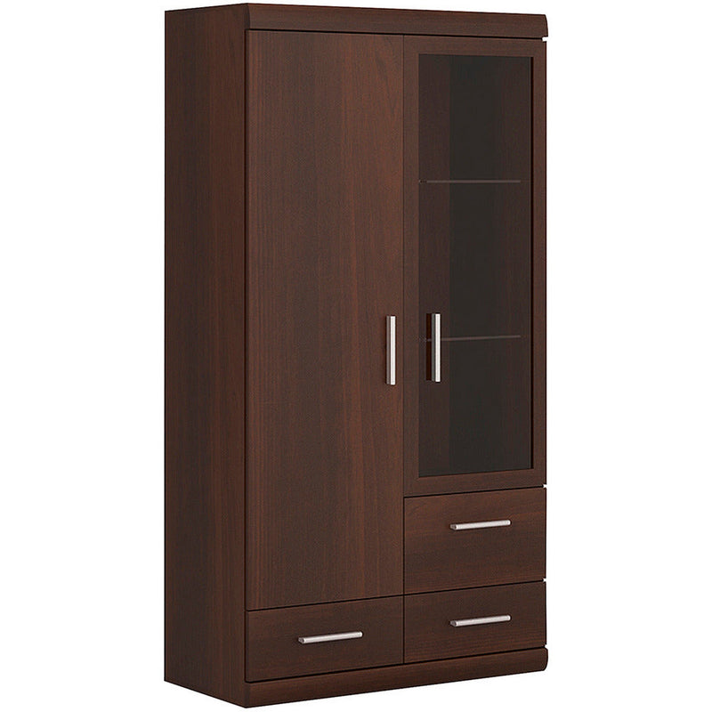 Imperial Dark Mahogany Melamine 2 Door 3 Drawer Glazed Display Cabinet