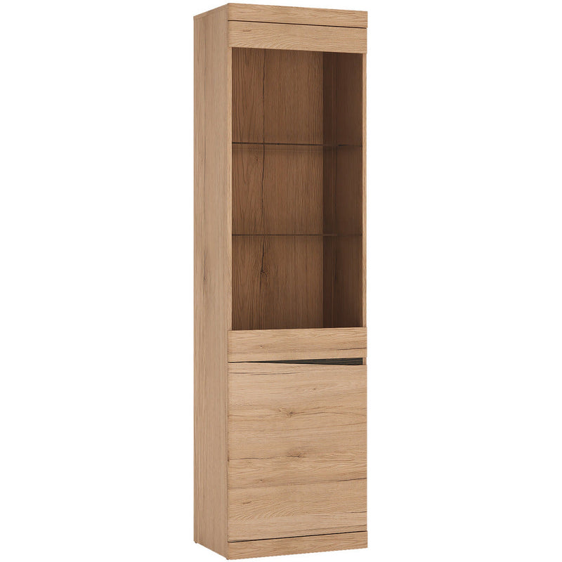 Kensington Oak Tall 2 Door Glazed Display Cabinet (LHD)