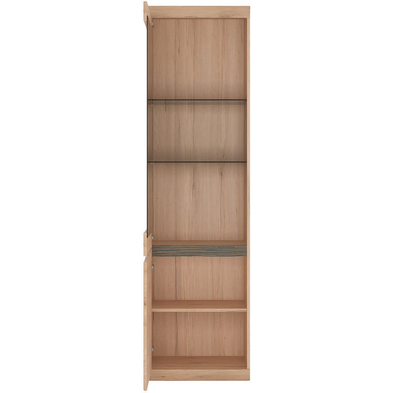 Kensington Oak Tall 2 Door Glazed Display Cabinet (LHD)