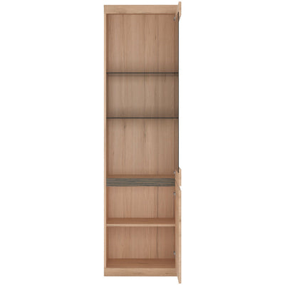 Kensington Oak Tall 2 Door Glazed Display Cabinet (RHD)