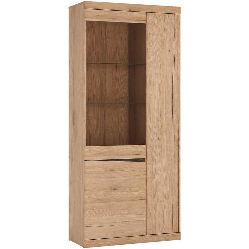 Kensington Oak Tall 3 Door Display Cabinet