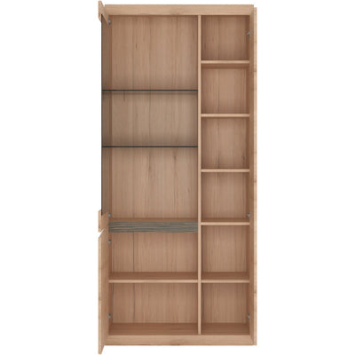 Kensington Oak Tall 3 Door Display Cabinet