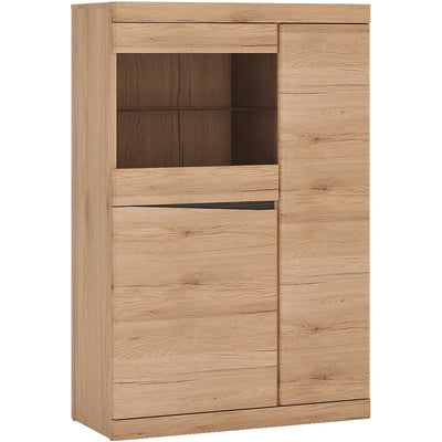 Kensington Oak 3 Door Glazed Cabinet