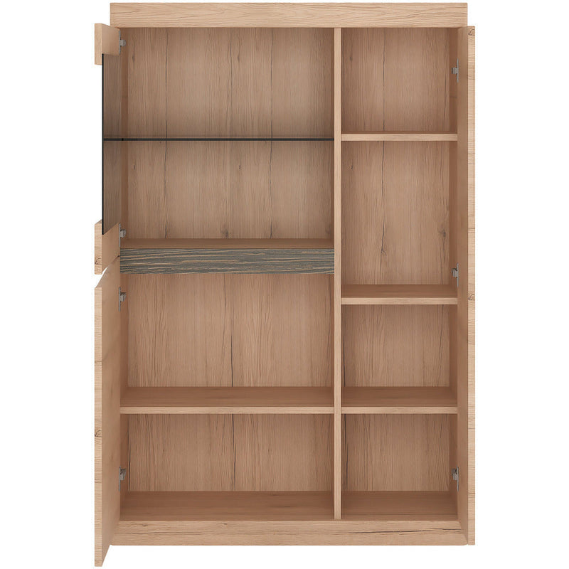 Kensington Oak 3 Door Glazed Cabinet