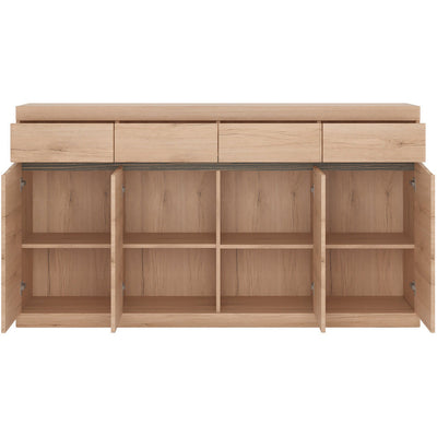 Kensington Oak Wide 4 Door 4 Drawer Sideboard