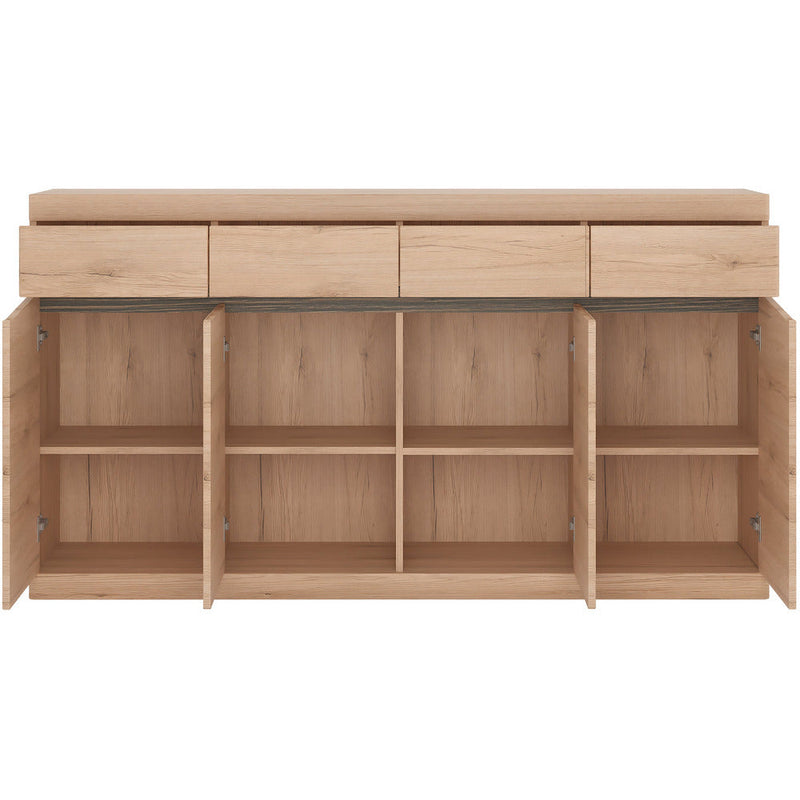 Kensington Oak Wide 4 Door 4 Drawer Sideboard