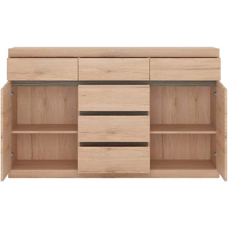 Kensington Oak 2 Door 3+3 Drawer Sideboard