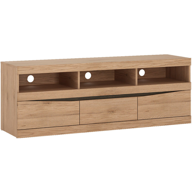 Kensington Oak 3 Drawer Wide TV Unit