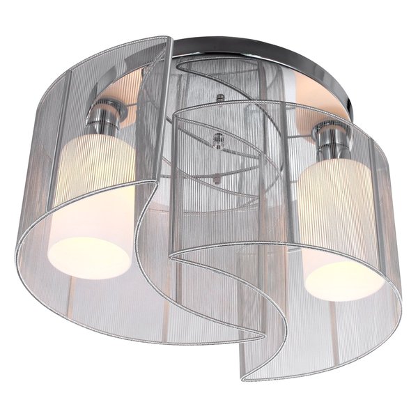 40x25cm Metal Ceiling Light Pendant With Fabric Finish - White