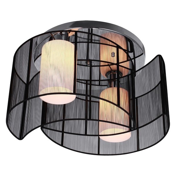 40x25cm Metal Ceiling Light Pendant With Fabric Finish Black