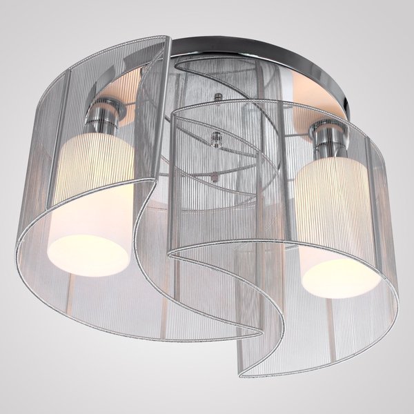 40x25cm Metal Ceiling Light Pendant With Fabric Finish - White