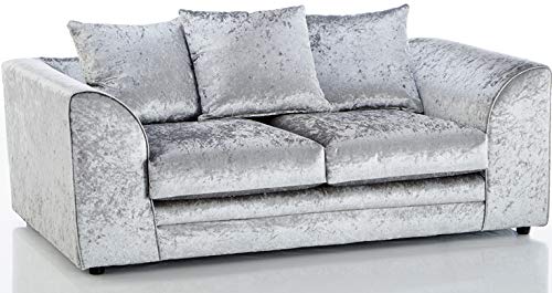 Aurora Crushed Velvet Fabric 2 SEATER Sofa Set