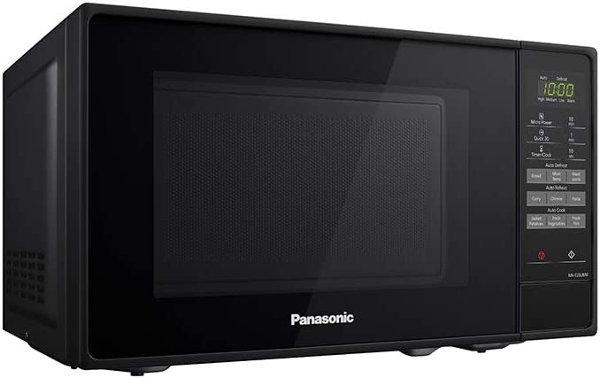 Panasonic NN-E28JBMBPQ Compact Solo Microwave Oven with Turntable, 800 W, 20 Litres, Black, One Size