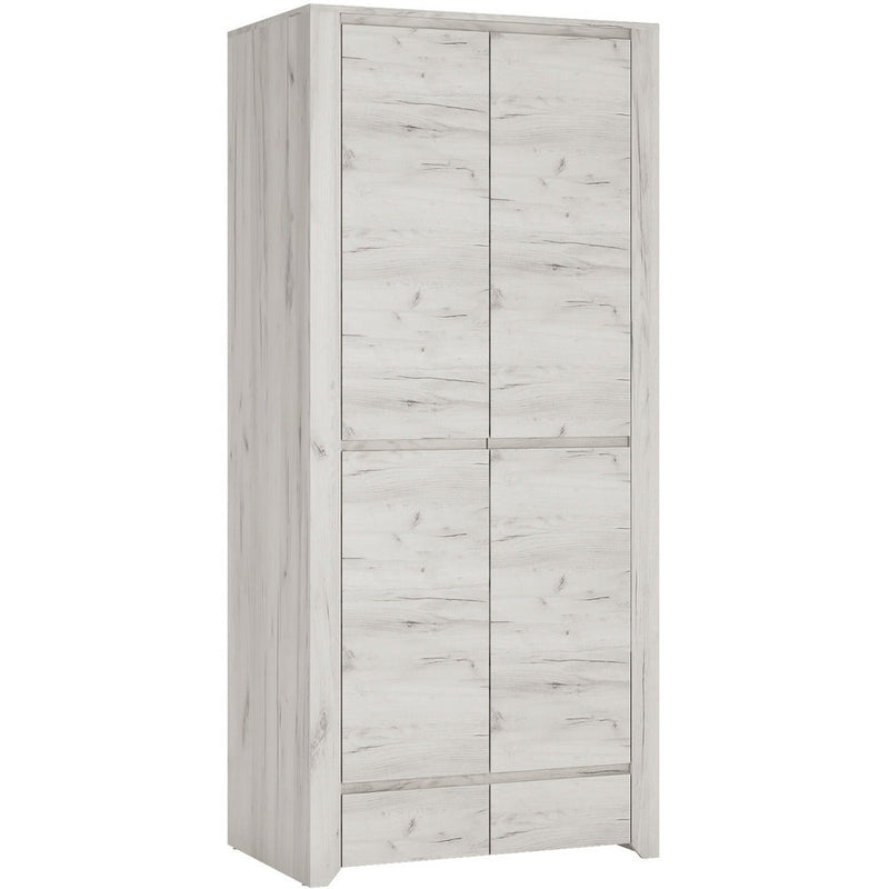 Angela White Oak 2 Door 2 Drawer Wardrobe