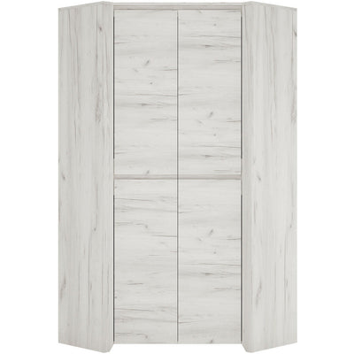 Angela White Oak Corner Wardrobe