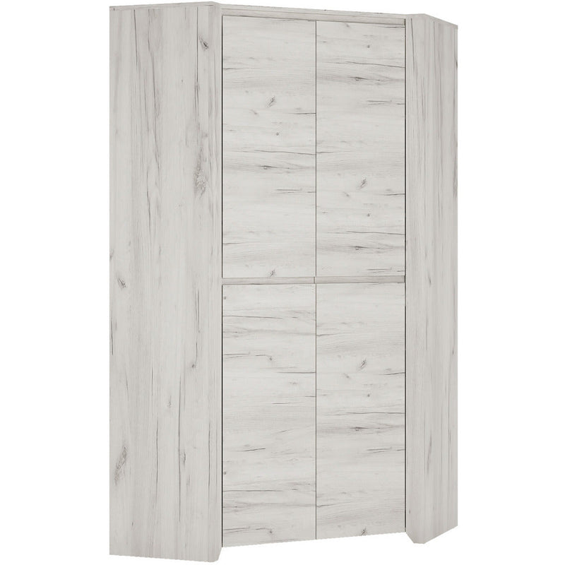 Angela White Oak Corner Wardrobe