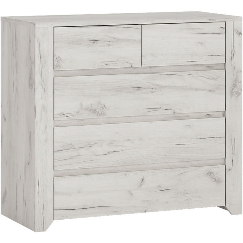 Angela White Oak 2+3 Drawer Chest