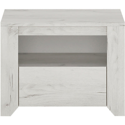 Angela 1 Drawer White Oak Bedside Cabinet