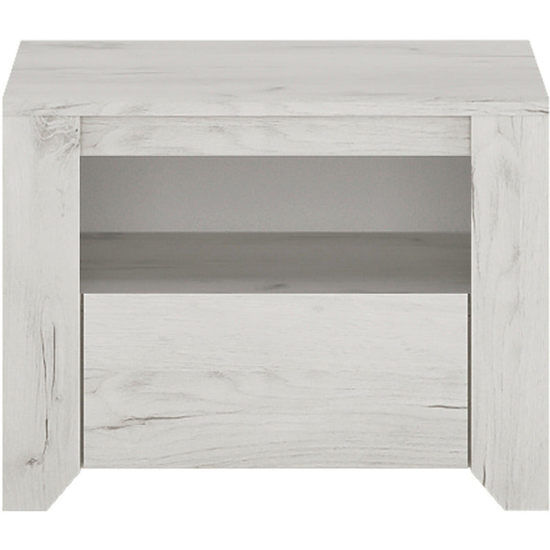 Angela 1 Drawer White Oak Bedside Cabinet