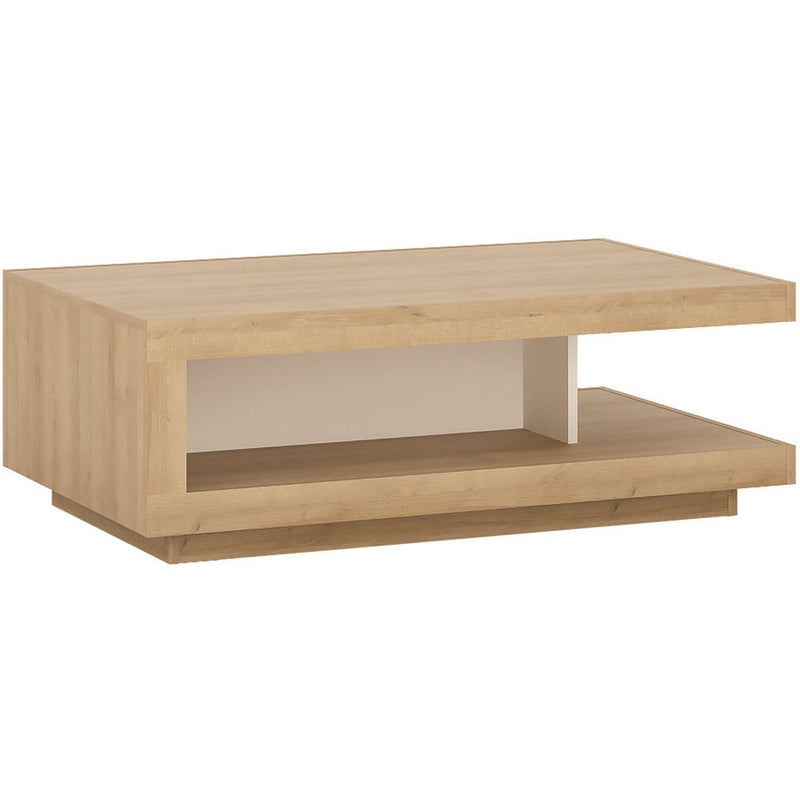 Lyon Designer Riviera Oak & White High Gloss Coffee Table