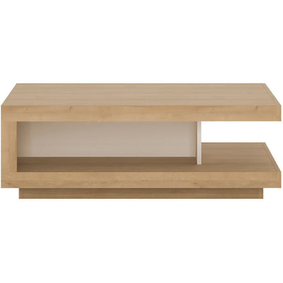 Lyon Designer Riviera Oak & White High Gloss Coffee Table