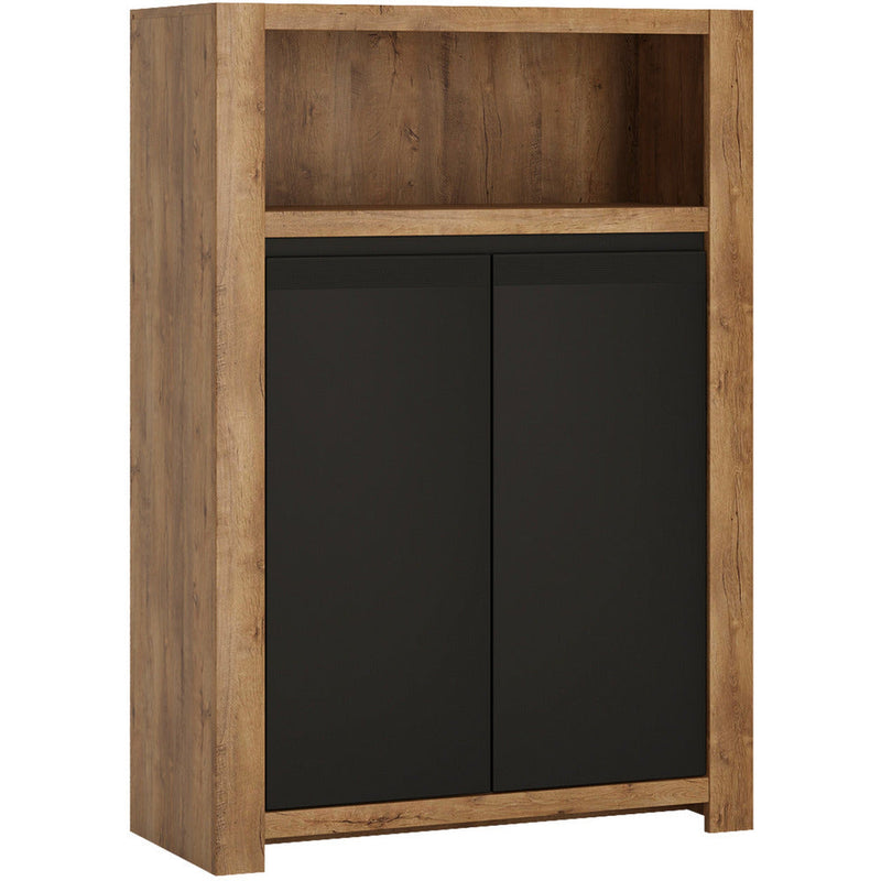 Havana Oak 2 Door Open Shelf Cupboard