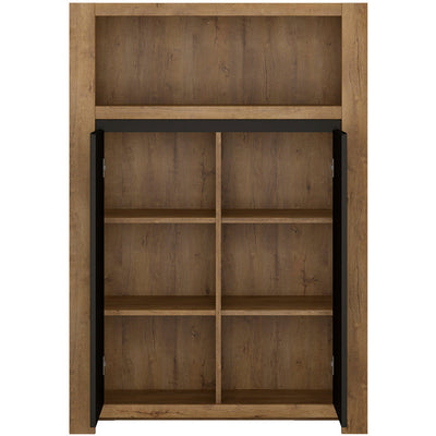 Havana Oak 2 Door Open Shelf Cupboard