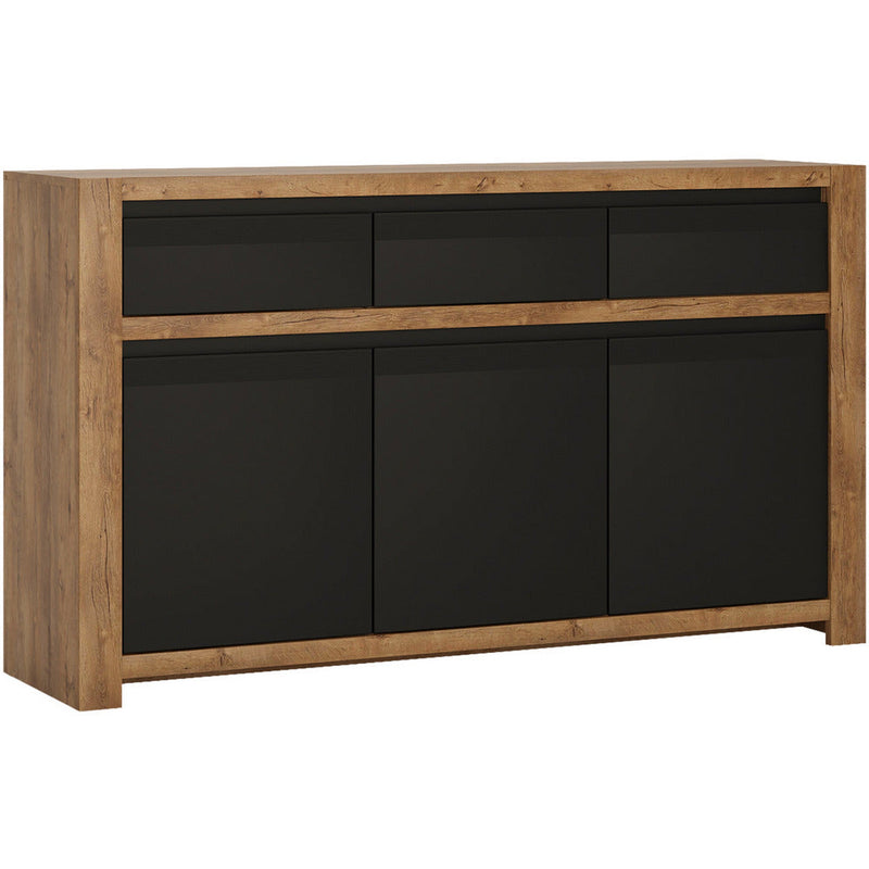 Havana Lefkas Oak 3 Door 3 Drawer Sideboard