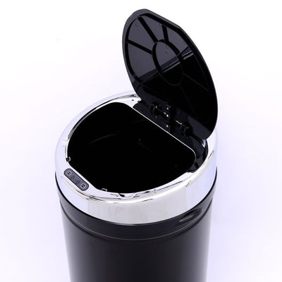 42L Stainless Steel Sensor Trash Can W/ Bucket - Black