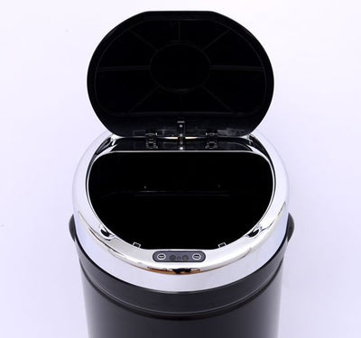 42L Stainless Steel Sensor Trash Can W/ Bucket - Black