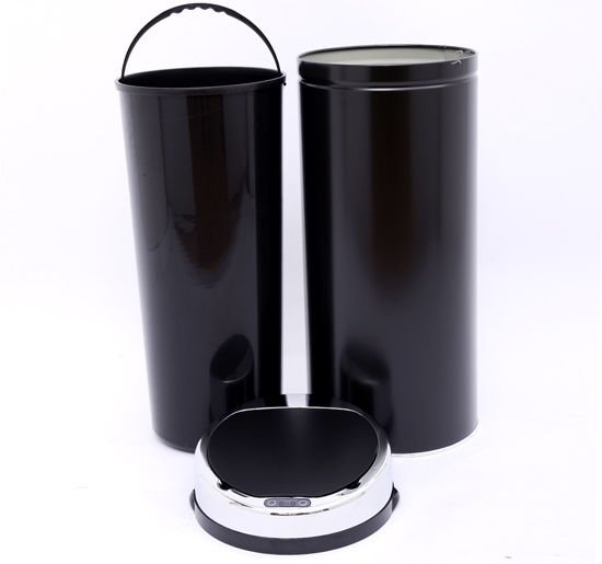 42L Stainless Steel Sensor Trash Can W/ Bucket - Black