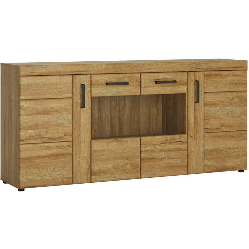 Cortina Grandson Oak 4 Door Wide Glazed Sideboard