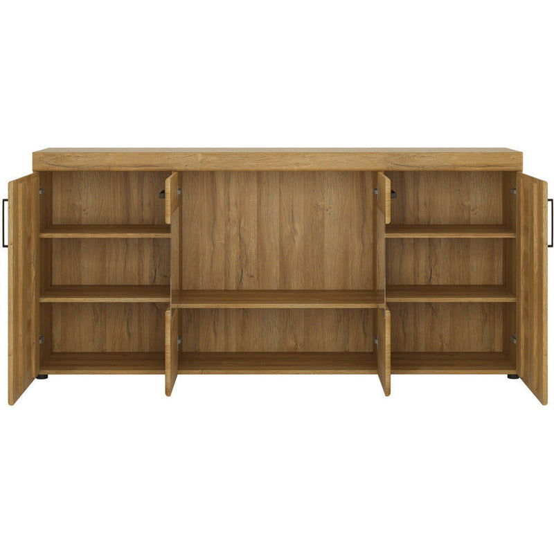 Cortina Grandson Oak 4 Door Wide Glazed Sideboard