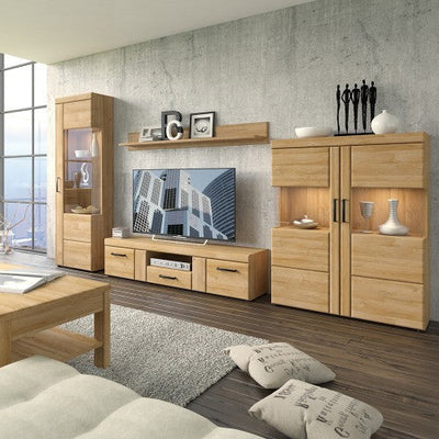 Cortina Grandson Oak 2 Door 1 Drawer Wide TV Unit