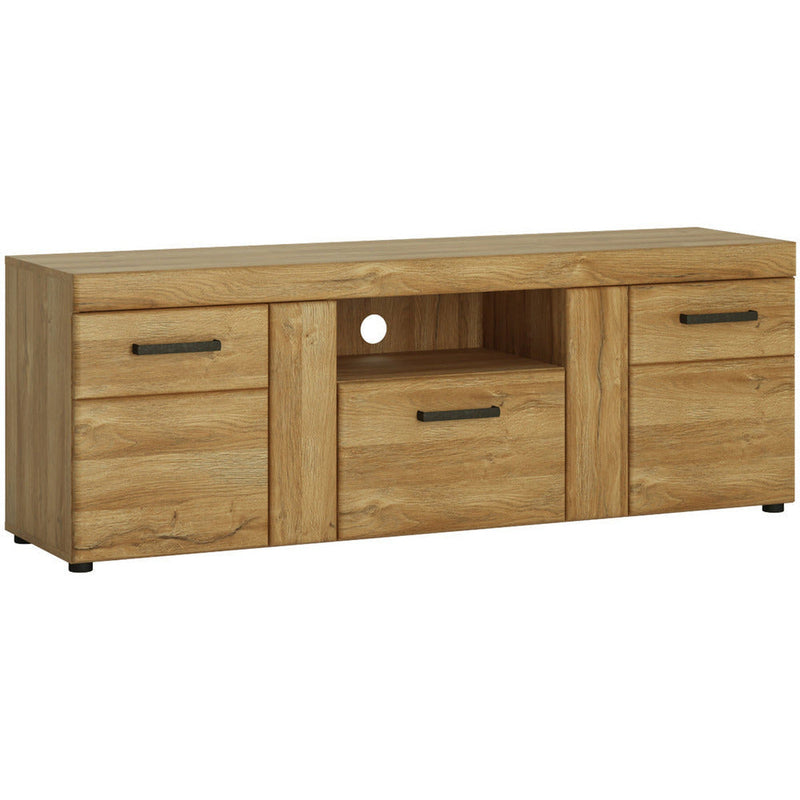 Cortina Grandson Oak 2 Door 1 Drawer Tall TV Unit