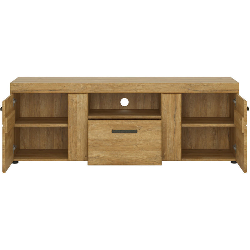 Cortina Grandson Oak 2 Door 1 Drawer Tall TV Unit