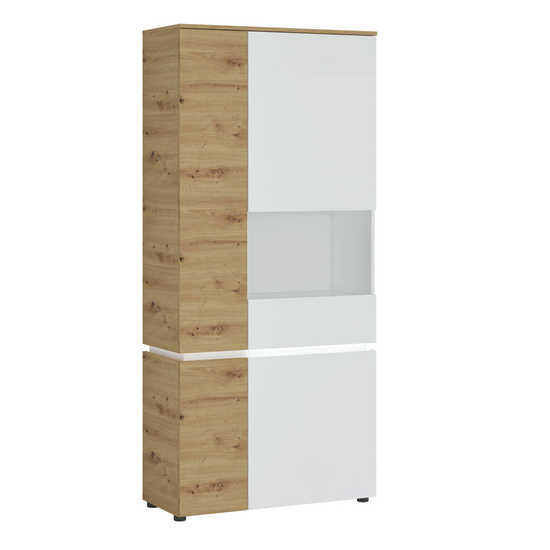 Luci 4 door tall display cabinet RH in White and Oak 4380170